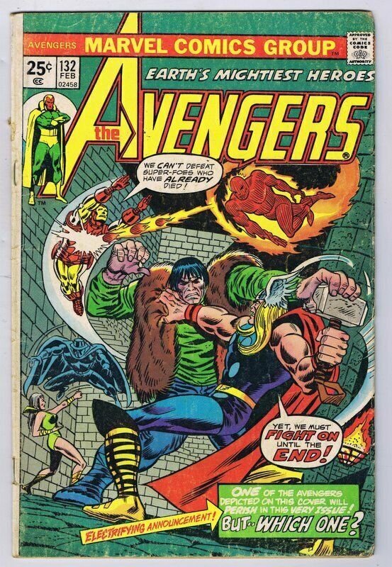 Avengers #132 ORIGINAL Vintage 1975 Marvel Comics Kang War II Frankenstein 