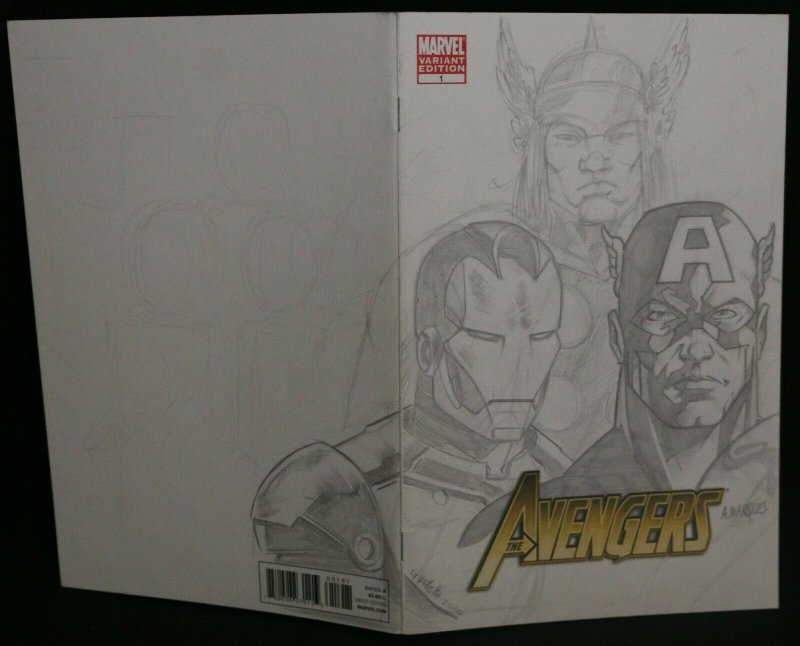 Avengers #1 Blank Variant Comic '10 art by Giovanni Valletta and Anthony Marques