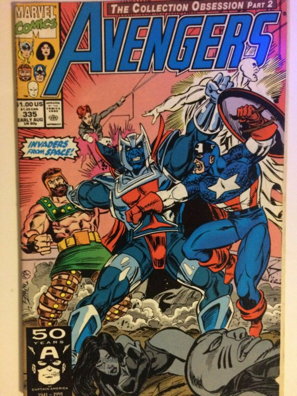 Avengers #335 Invaders From Space Collection Obsession FN/VF 1991 Marvel