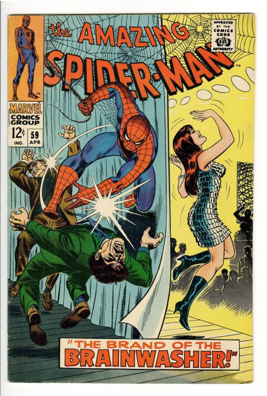 AMAZING SPIDERMAN 59 F 6.0 1st MARY JANE COVER APPEARANCE!