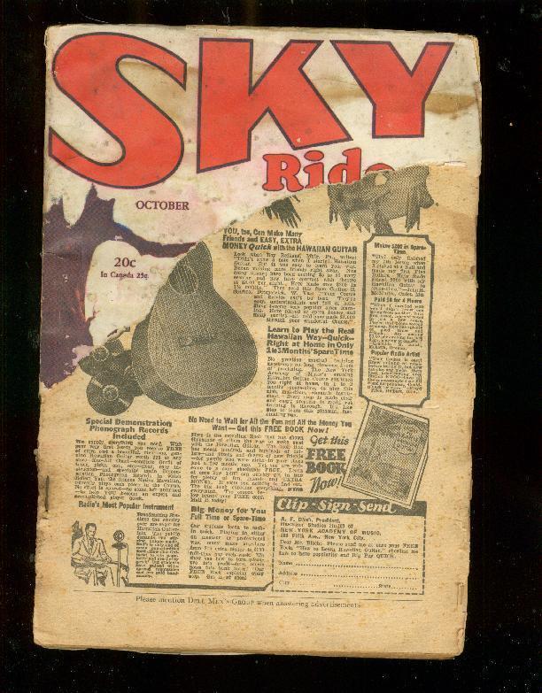 SKY RIDERS PULP-OCT 1930-AIR ADVENTURE STORIES-ADM BYRD P/FR