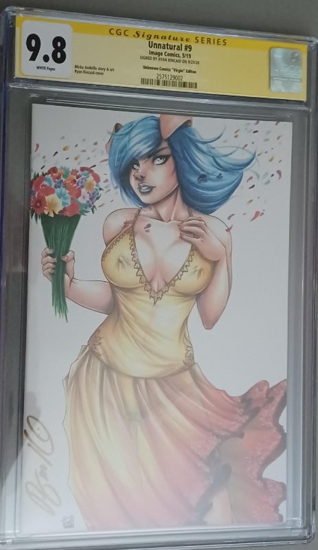 Unnatural # 9 Ryan Kincaid & Unknown Comics Virgin Variant Cover CGC 9.8 SS