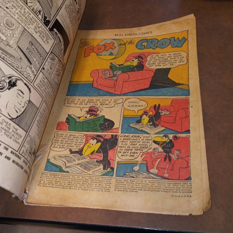 REAL SCREEN COMICS #68 1953 DC CARTOON golden age fox and crow funny animal kids