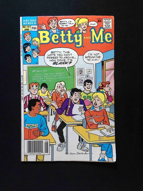 Betty and Me #167  Archie Comics 1988 FN/VF Newsstand