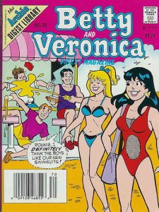 Betty and Veronica Digest Magazine #70 VF ; Archie | Beach Bikini Cover