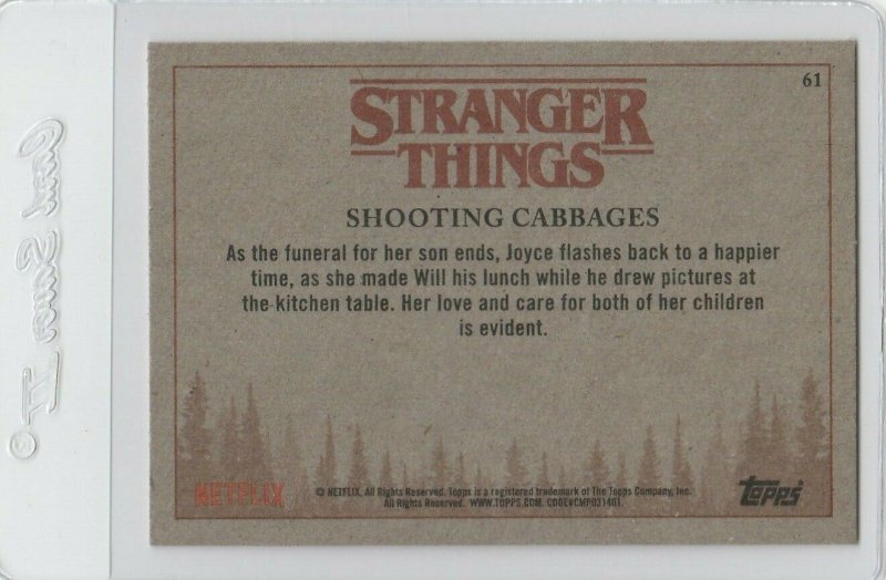 Stranger Things Shooting Cabbages 61 Topps Netflix 2018 Season One trading card