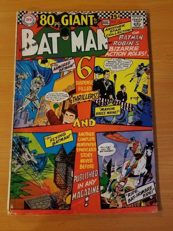 Batman #193 ~ FINE FN ~ (1967, DC Comics)