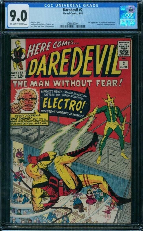 Daredevil  2 CGC 9.0  ow/w pages!