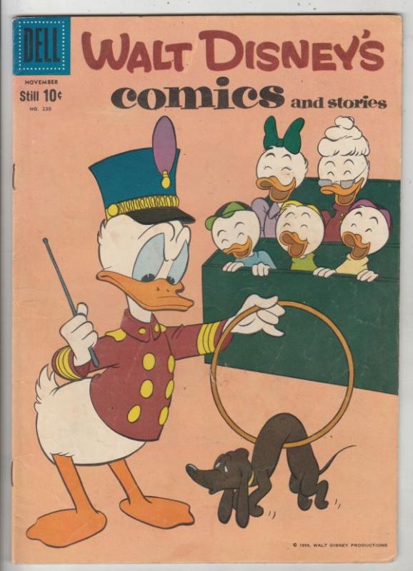 Comics and Stories, Walt Disney's #230 (Nov-59) FN Mid-Grade Donald Duck, Hue...