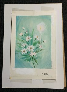 EASTER SUNDAY White Flowers & Burning Candle 7.5x10 Greeting Card Art #28977