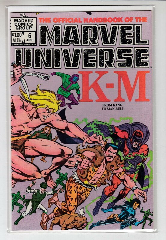 OFFICIAL HANDBOOK OF THE MARVEL UNIVERSE (1983 MARVEL) #6 VF+ A26813