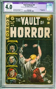 Vault of Horror #39 (1954) CGC Restored 4.0 see description