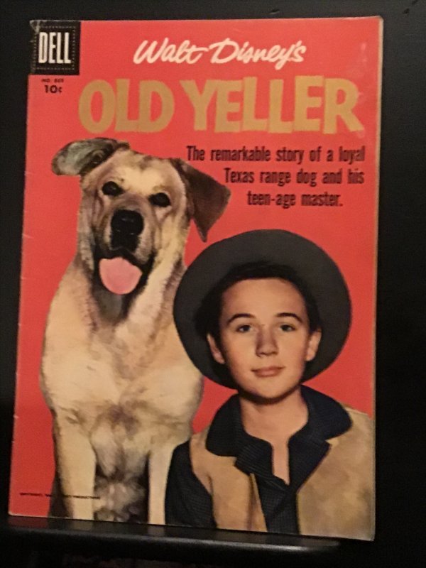 Four Color #869 (1958) Old Yeller movie comic! Mid grade photo cover! VG/FN