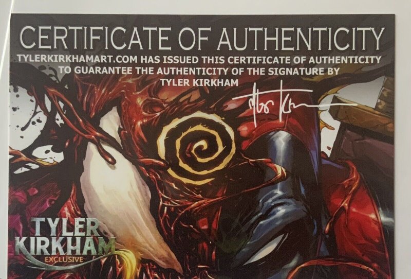Absolute Carnage/Deadpool #1 Tyler Kirkham VIRGIN Cover Signed/COA VFN/NM Marvel 