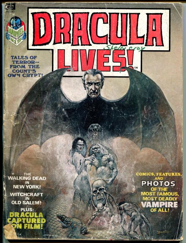 Dracula Lives  #1  1973-Marvel-zombie- vampire-Boris horror cover-Heath-P/FR