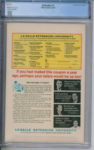 Marvel Comics Defenders #1 CGC 8.5 1st  Appearance Of Necrodamus