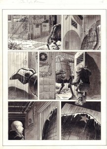 Judge Dredd: The Lost Cases p.5 - 2009 painted wash art by David Roach