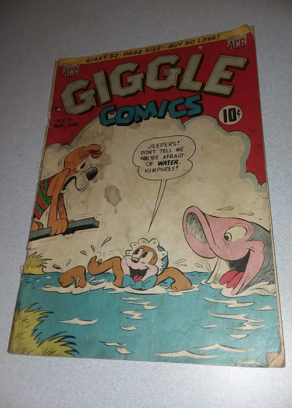 GIGGLE COMICS #71 GOLDEN AGE 1950 acg cartoon funny animal american group key