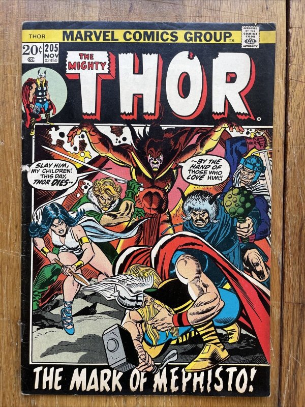 Thor #205 (1972 Marvel) 1st appearance of Blackbeard; Mephisto 