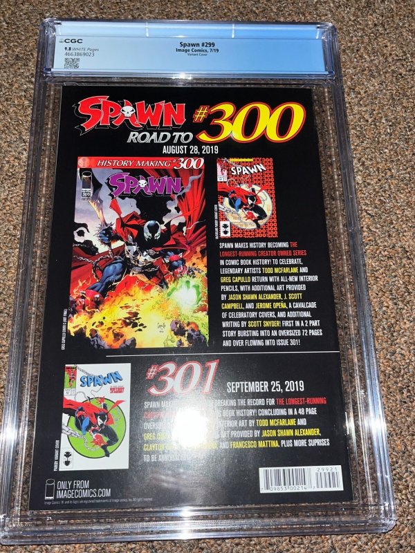 Spawn 299, McFarlane Virgin Variant, Amazing Spider-Man Homage, CGC Graded 9.8