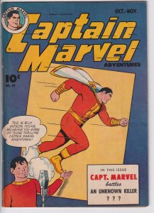 CAPTAIN MARVEL #49 (Oct 1945) Sharp VGF 5.0, white cover, cream to white pages!