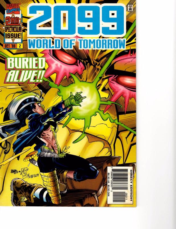 Lot Of 2 Marvel Comic Books 2099 World of Tomorrow #2 5  BH54