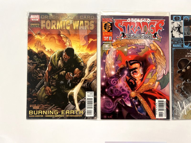 3 Marvel Comics Moon Shadow# 10 + Doctor Strange# 1 + Formic Wars# 4 6 JS14