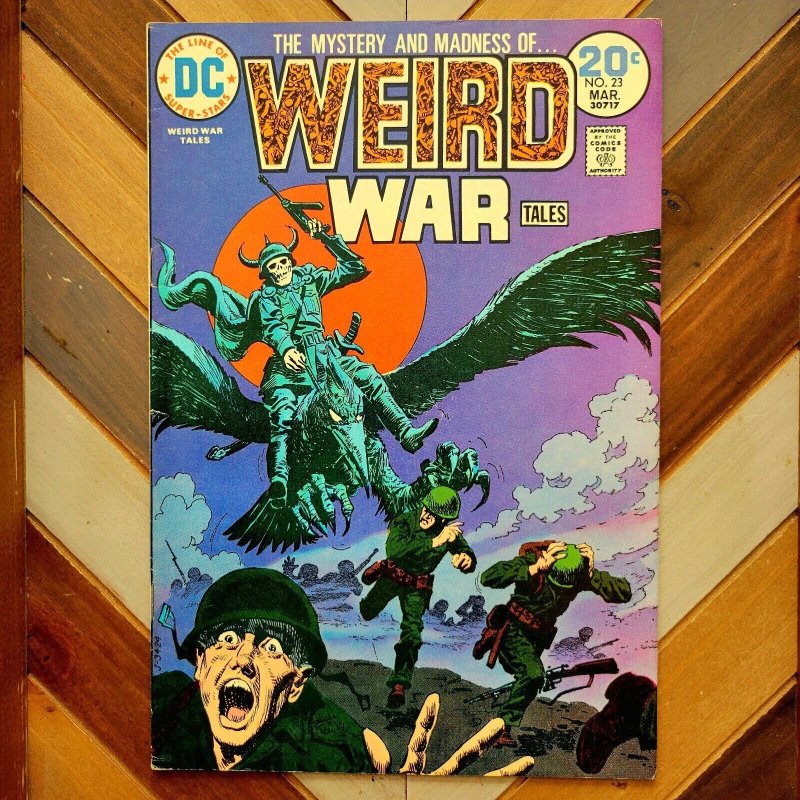 WEIRD WAR TALES #23 FN+ DC 1974 Dominguez Cover WWII + Future HORROR Pacific War