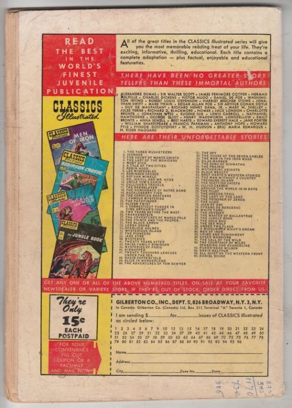 Classics Illustrated #95 (Nov-66) VG Affordable-Grade 