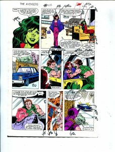 Avengers #222 1982 Hand Painted  Colorguide Page 16-She-Hulk, Hawkeye-VG