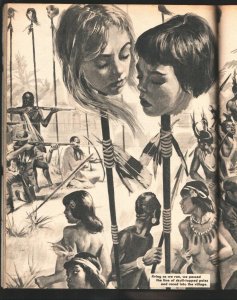 Man's Adventure 6/1959-Bound & chained harem girls cover-Slave traders-Cheese...