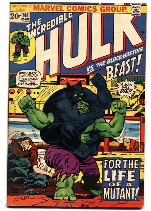 Incredible Hulk #161 comic book-marvel-Beast vs. Hulk VG/FN