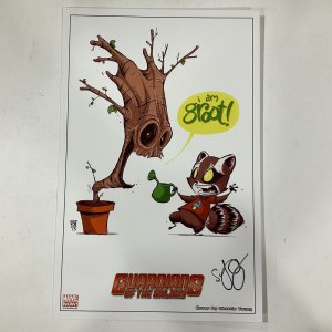 GUARDIANS OF THE GALAXY I AM GROOT ART PRINT SIGNED SKOTTIE YOUNG MARVEL NOW