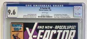 X-Factor #6 - CGC 9.6 - Marvel - 1986 - 1st full appearance of Apocalypse! 