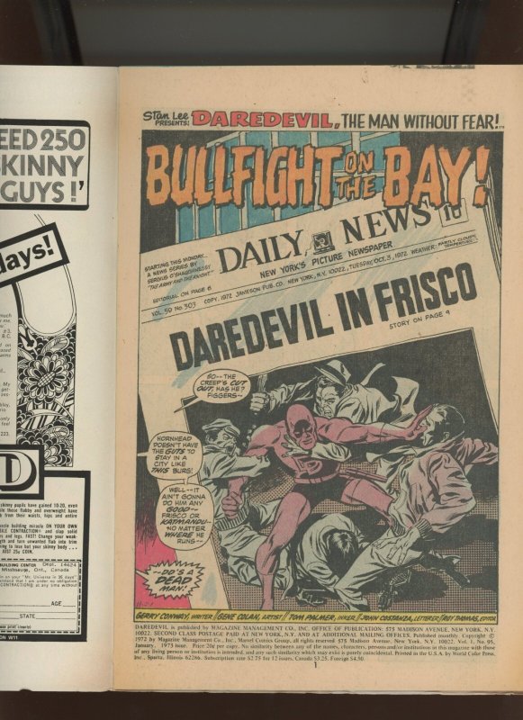 (1973) Daredevil #95: BRONZE AGE! WE COMBINE SHIPPING! (8.0)