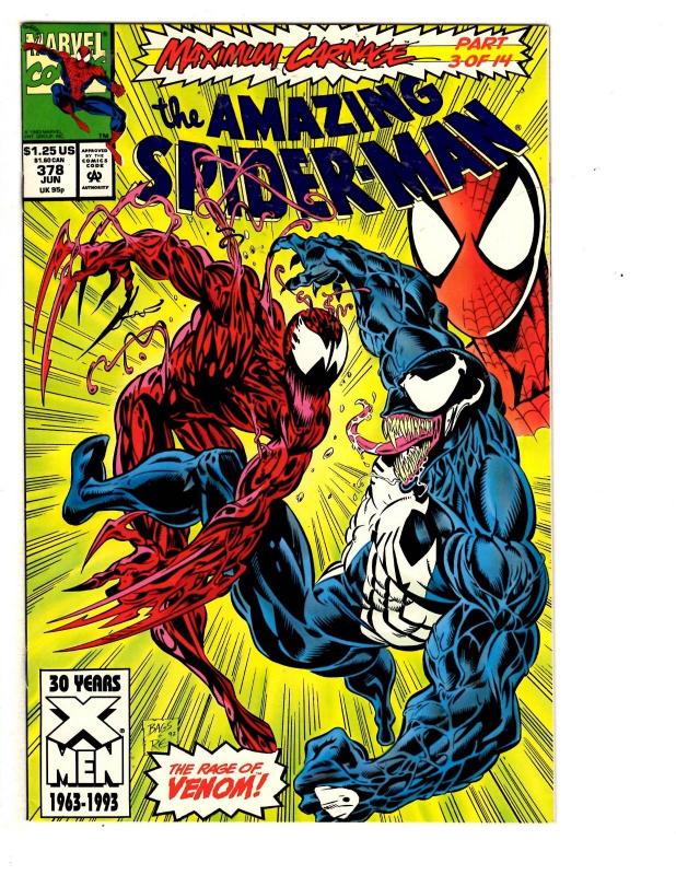 5 The Amazing Spider-Man Marvel Comic Books # 358 376 378 380 382 Punisher WM2