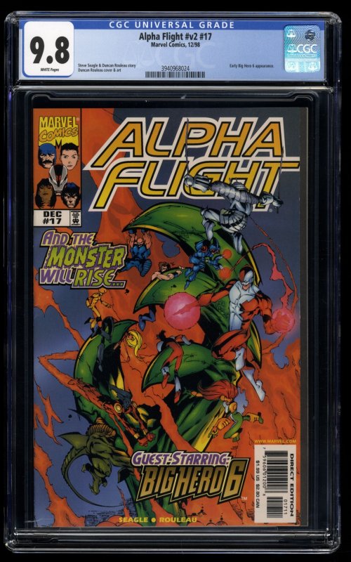 Alpha Flight (1997) #17 CGC NM/M 9.8 White Pages 1st Big Hero 6!