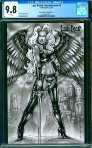 Lady Death Heartbreakers #1 Monte Moore Winged Edition Coffin CGC 9.8 Ltd /50 