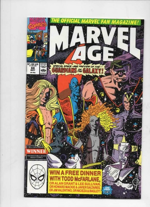 MARVEL AGE #88, VF+, Guardians of the Galaxy, 1985 1990 more Marvel in store