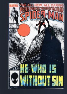 Spectacular Spider-Man #109 - Rich Buckler Cover Art. Kingpin App. (9.0) 1985