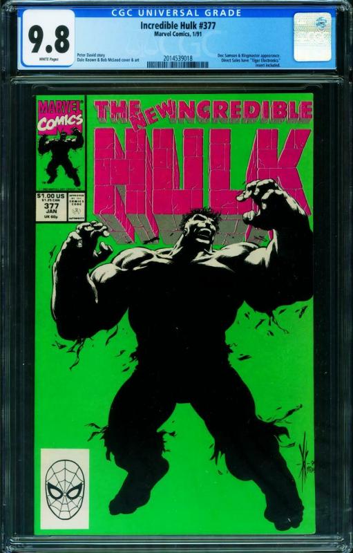 INCREDIBLE HULK #377-CGC 9.8 First Professor Hulk-Marvel 2014539018