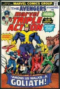 Marvel Triple Action 22 VF- 7.5 Avengers Marvel 1974