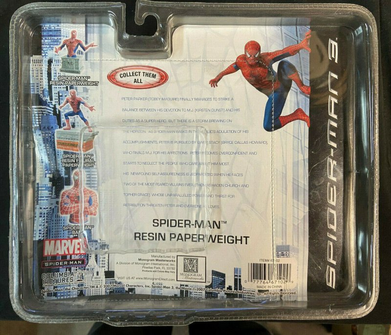 SPIDER-MAN 3 RESIN PAPERWEIGHT MIB 