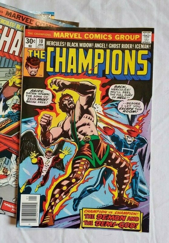 Champions #3 through 17, LOT price 1975 - 1977 Ghost Rider Black Widow Hercules!