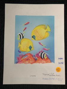 ADDRESS BOOK Brightly Colored Tropical Fish 9x12 Greeting Card Art #94094