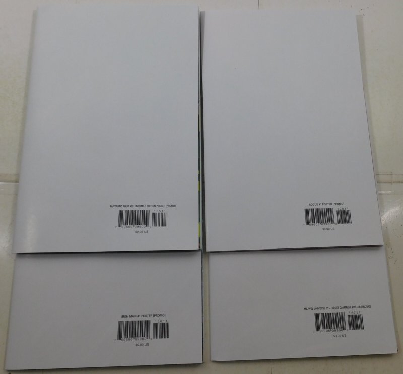 Folded Promo Posters Lot 4 #Fantastic Four, Rogue, Iron Man,Marvel Universe 2026