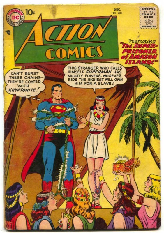 Action Comics #235 1957- SUPERMAN- Babe Ruth VG-