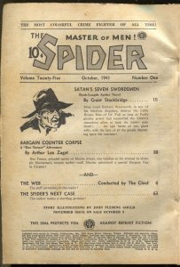 Spider 10/1941-popular-Satan's Seven Horsemen-hero pulp-P