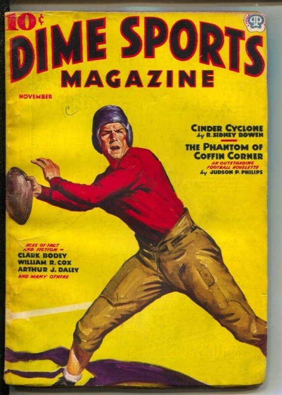 Dime Sports 11/1937-Popular-Football cover-Story of Red Grange-Overhang trimm...