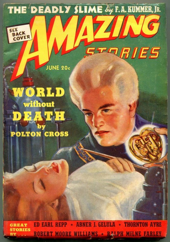 Amazing Stories Pulp June 1939- Radio Man Returns- World without Death FN-